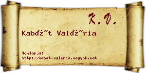 Kabát Valéria névjegykártya